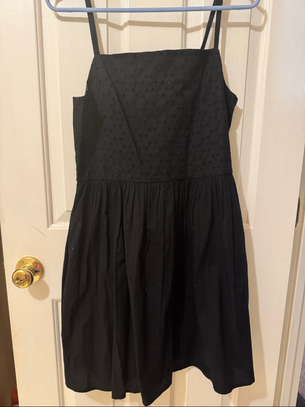 GAP Black Eyelet Spaghetti-Strap Mini Dress